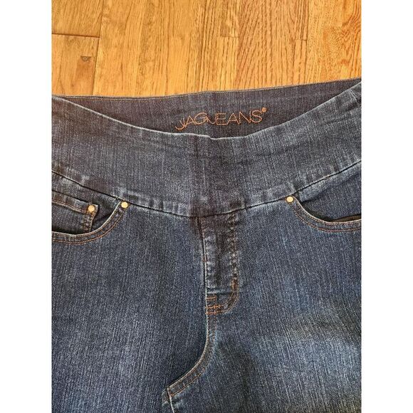 Jag Jeans Pull On High Rise Boot Leg Women 14 Stretch Denim Dark Wash - Picture 2 of 3